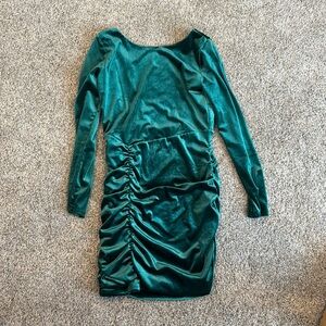Green velvet dress